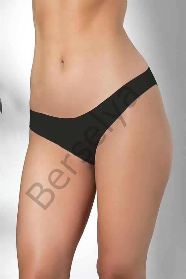 3'lü Dikişsiz, İz Yapmaz, Lazer Kesim, Slip Külot Siyah (brf21261)