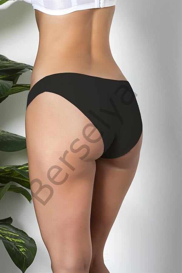 3'lü Dikişsiz, İz Yapmaz, Lazer Kesim, Slip Külot Siyah (brf21261)