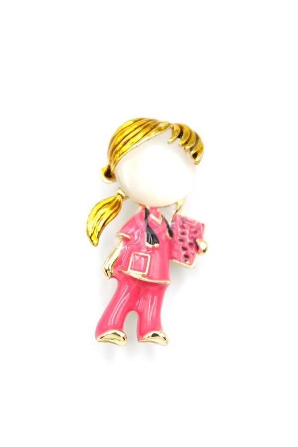 Hemşire Doktor Broş - Pembe Pembe