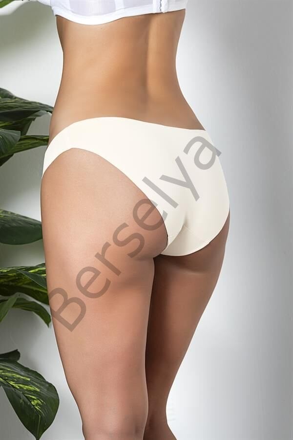 3'lü Dikişsiz, İz Yapmaz, Lazer Kesim, Slip Külot Ekru (brf21261)