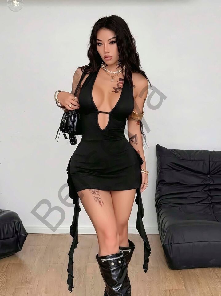 Siyah Fantezi Elbise 5117