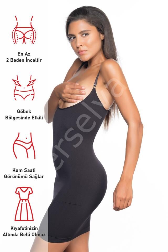 Siyah Emay 5060 Göğsü Açık Elbise Korse