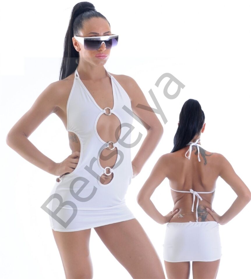 B1961328 Metal Süslemeli Mini Elbise