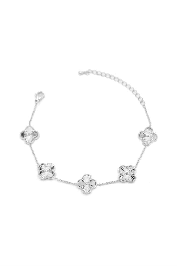 VC Yonca Bileklik - Büyük Boy - Gümüş