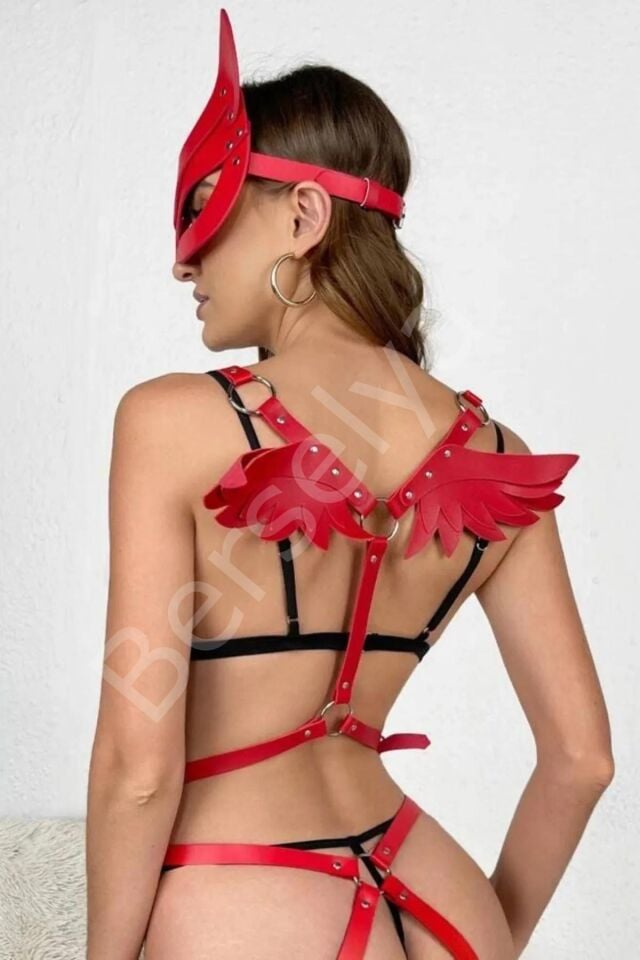 Kırmızı Seksi Harnes Takım Gd-2019