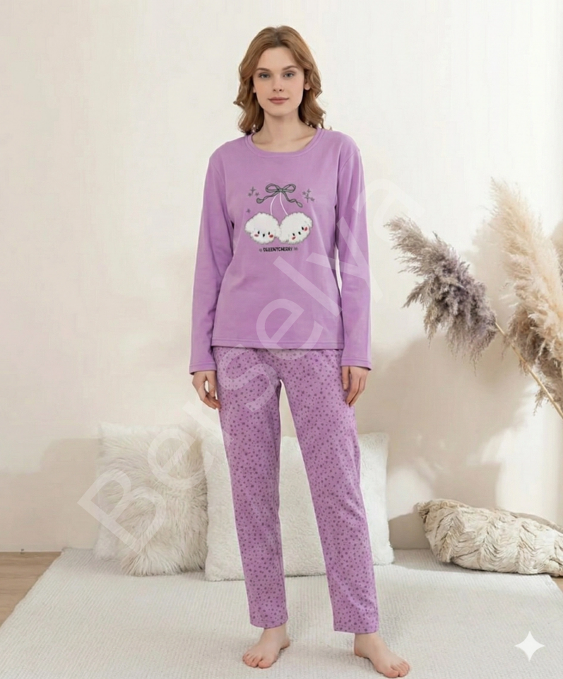 Boyraz 0351 Kadın Penye Uzun Kol Pijama Takımı