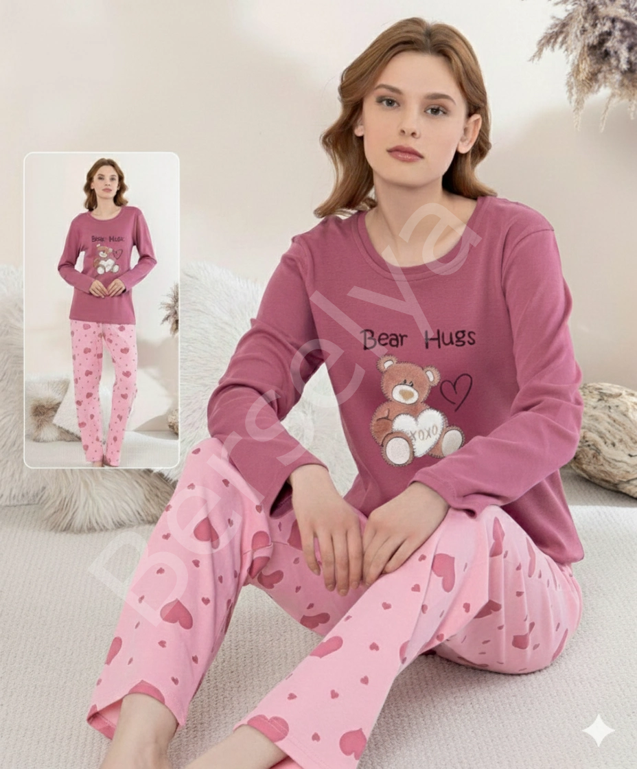 Boyraz 0354 Kadın Penye Uzun Kol Pijama Takımı