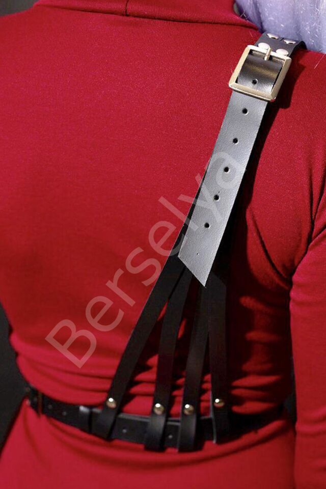 Siyah Deri Fantazi Harness 1056