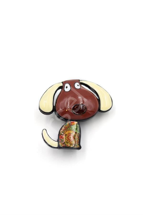 Köpek Broş - Kahverengi Kahverengi