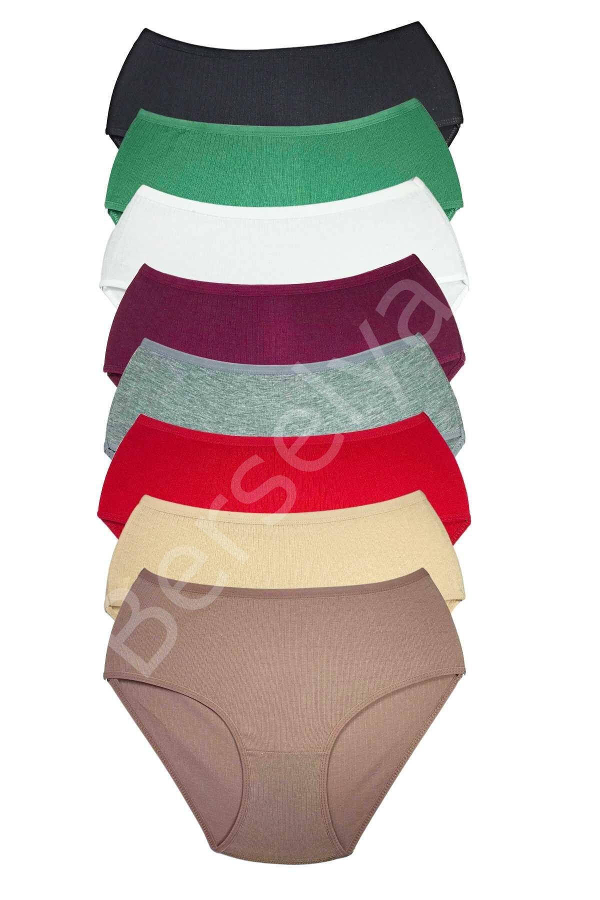 8 Adet Kadın Yüksek Bel Ribana Bato Külot S009