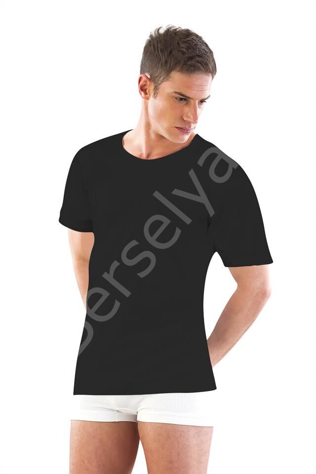 Siyah Emay 12350 R Yarım Kol Erkek  Atlet