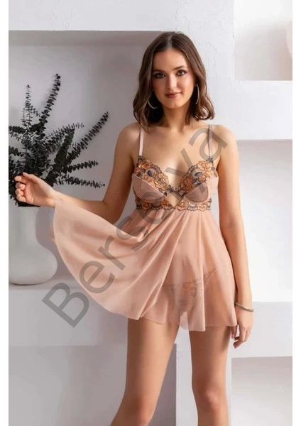 Gallipoli 31932 Çiçek Desenli Tül Gecelik