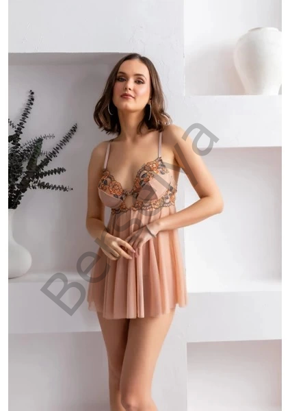 Gallipoli 31932 Çiçek Desenli Tül Gecelik