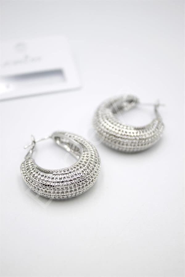 Telkari Halka Küpe - Gümüş