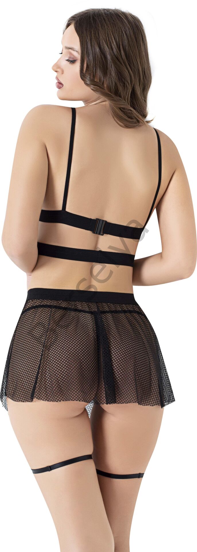 Kadın Siyah Fantezi Kostüm 3 Parça2034