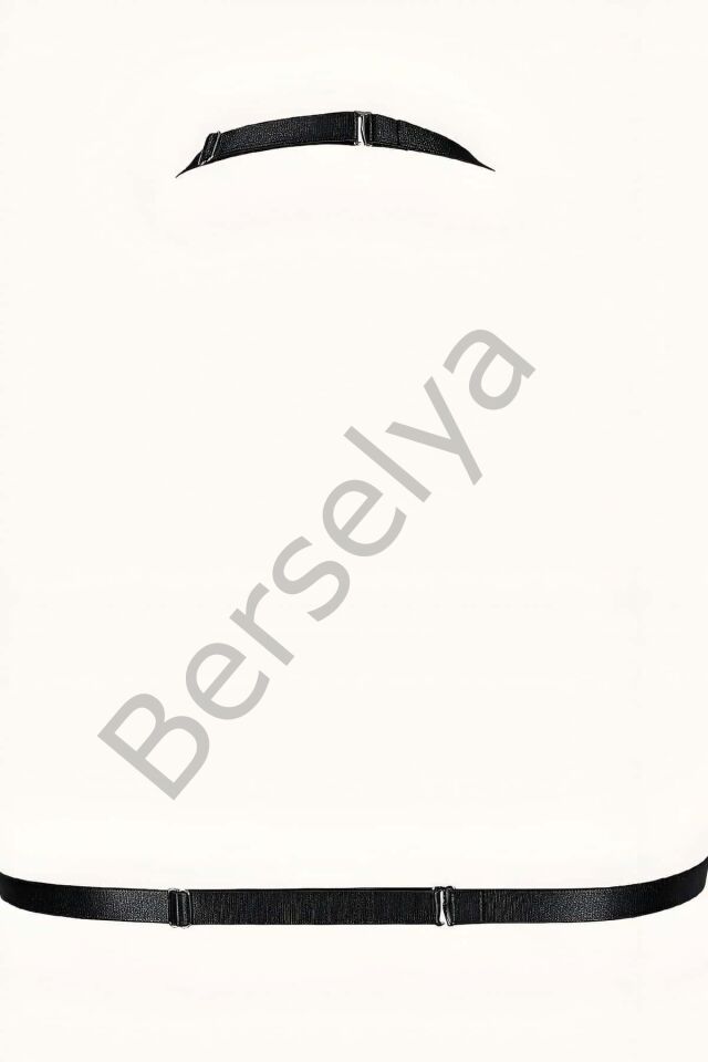 Zincirli Lastik Seksi Göğüs Harness - Brf805