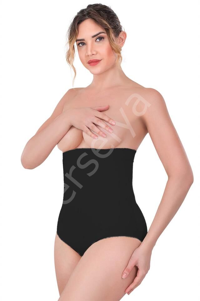 Siyah Emay 2080 Yüksek Bel Çıtçıtlı Slip Korse