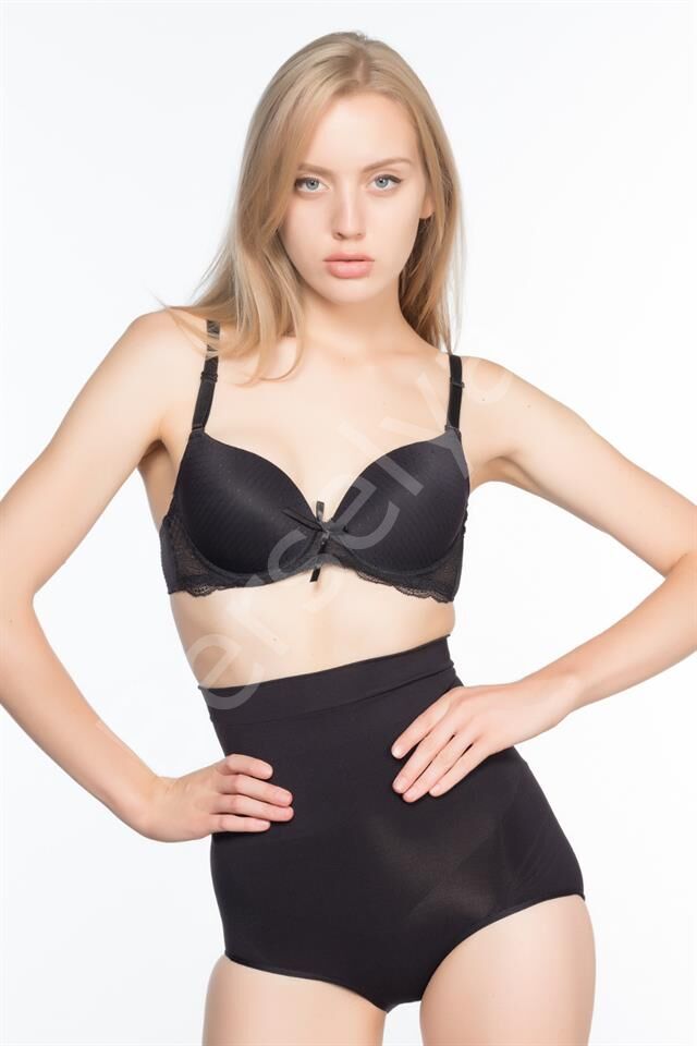 Siyah Emay 7024 İnce Yüksek Bel Slip Korse
