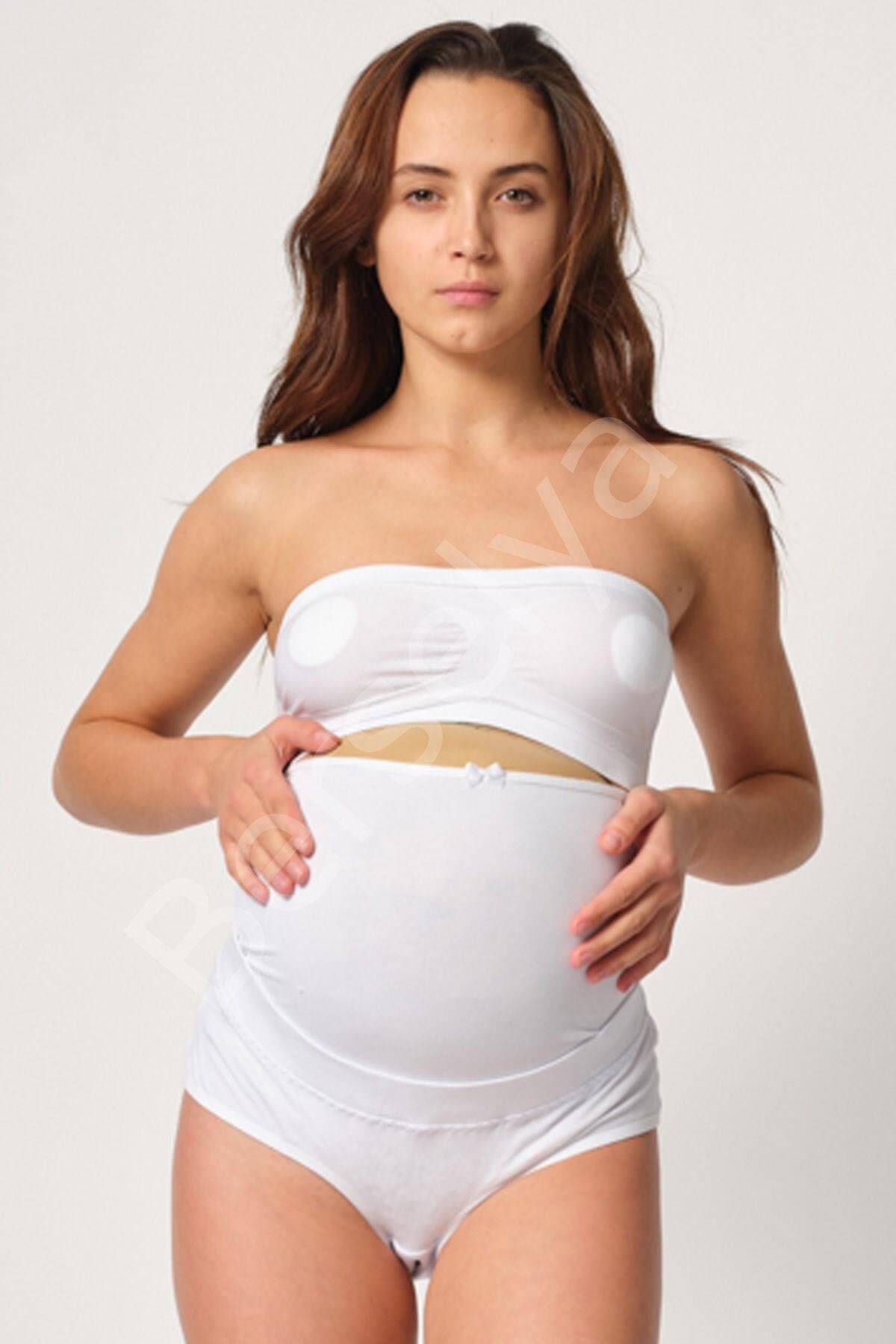 Beyaz Mı Emay 2825 Cotton Hamile Karın Destekleyici Slip Korse