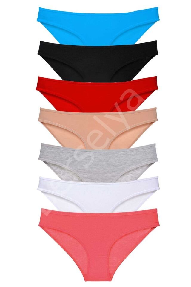 7 adet Süper Eko Set Likralı Kadın Slip Külot Set 3 L