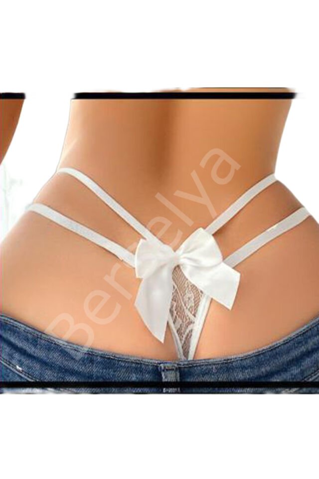 Kadın Fantezi İç Giyim Tanga Külot Perfect Fall D216 Beyaz