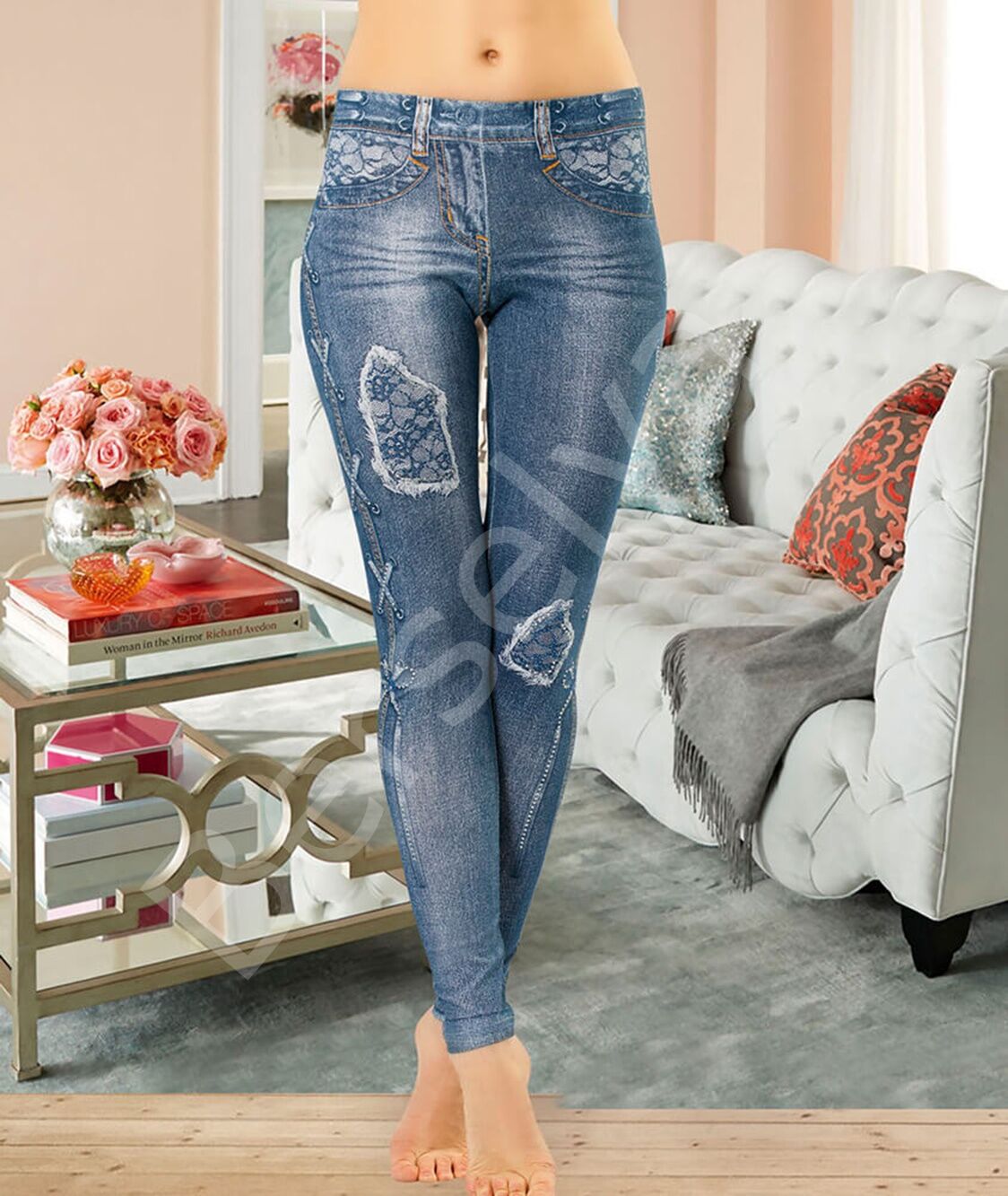 Kot Görünümlü Kadın Tayt 438-2