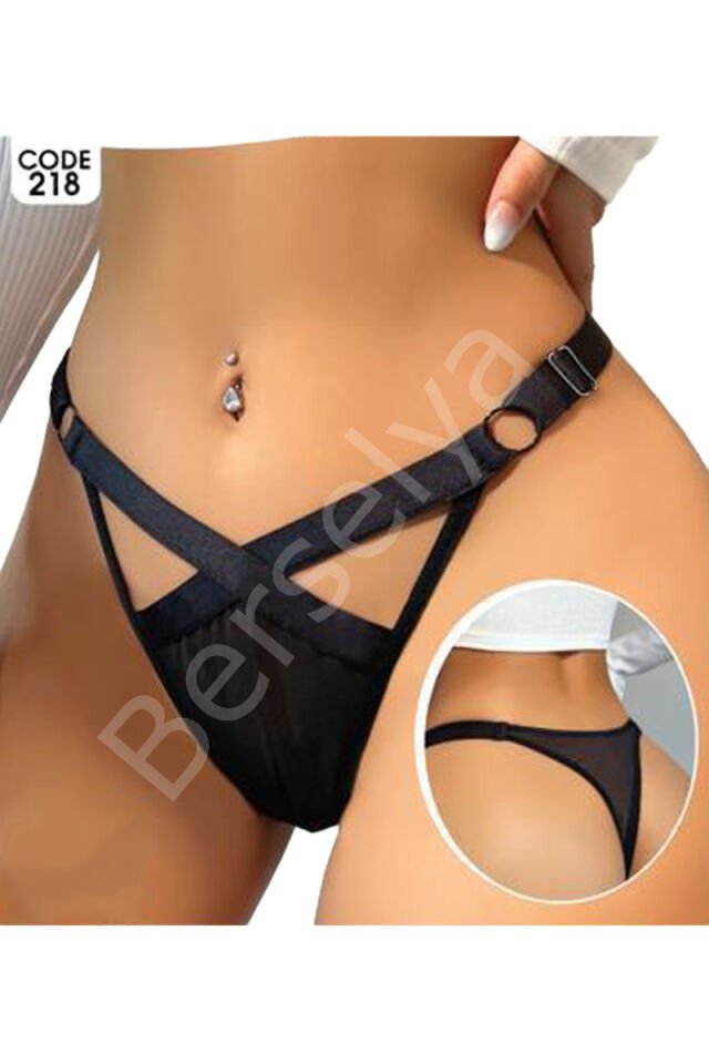 Kadın Fantezi İç Giyim Tanga Külot Perfect Fall D218 Siyah