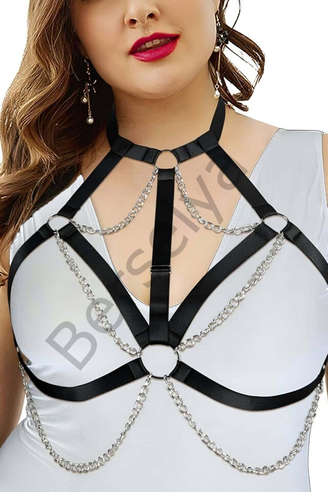 Zincirli Lastik Göğüs Harness - Brf818