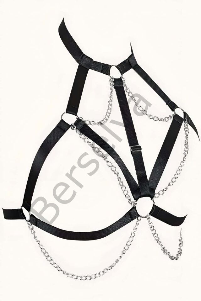 Zincirli Lastik Göğüs Harness - Brf818