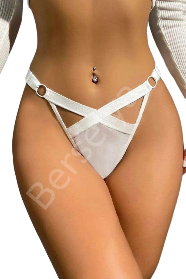 Kadın Fantezi İç Giyim Tanga Külot Perfect Fall D219 Beyaz