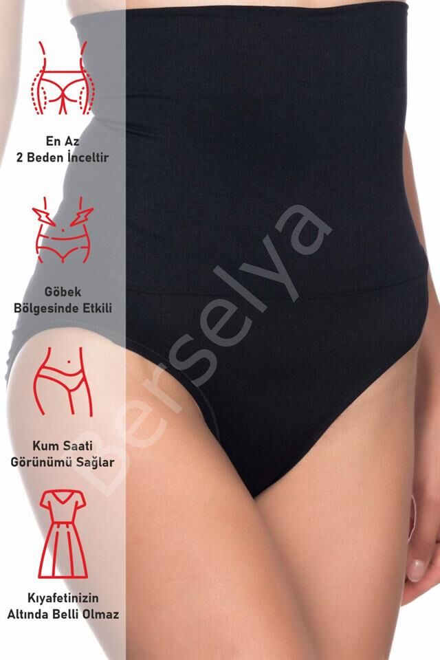 Siyah Emay 2009 Yüksek Bel Double Slip Korse