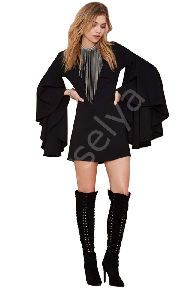 Terry Pau Tp101227 İspanyol Kol Mini Elbise