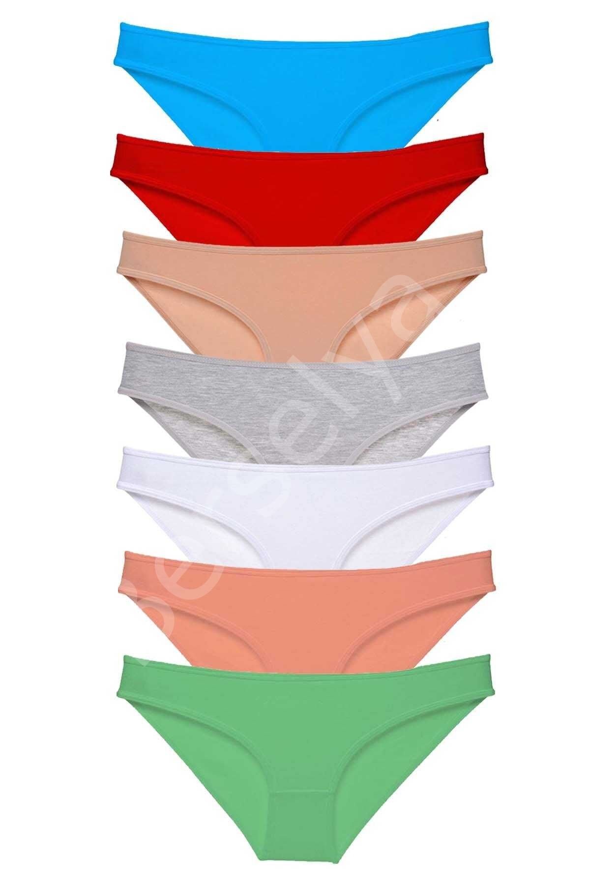 7 adet Süper Eko Set Likralı Kadın Slip Külot Set 4 L