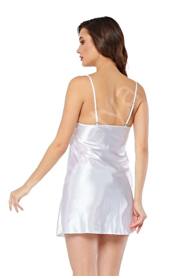 Beyaz Saten Gecelik - M-267