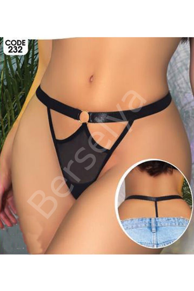 Kadın Fantezi İç Giyim Tanga Külot Perfect Fall D232 Siyah