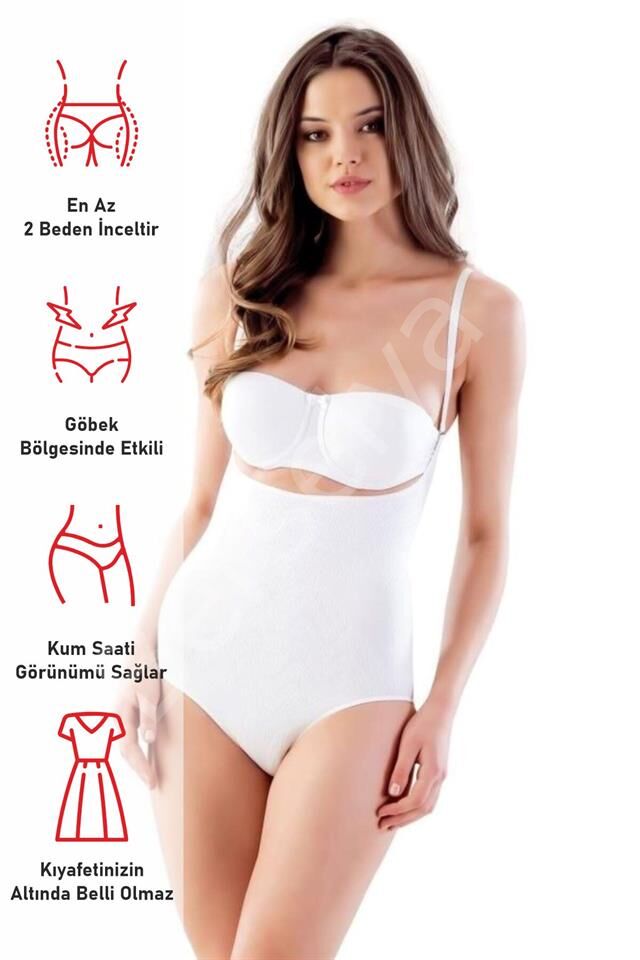 Beyaz Emay 2811 Göğsü Açık Slip Boy Lazer Korse