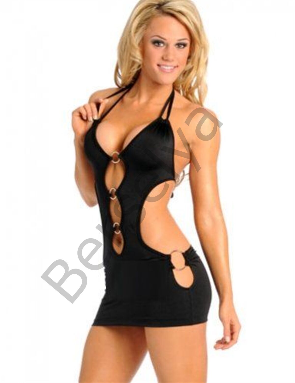 Br031025 Metal Süslemeli Fantazi Mini Elbise