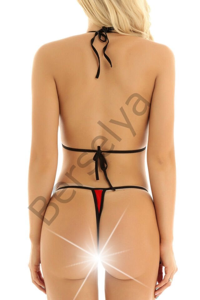 Büyük Beden Kırmızı Sütyen Külot Fantazi İç Çamaşırı Takımı