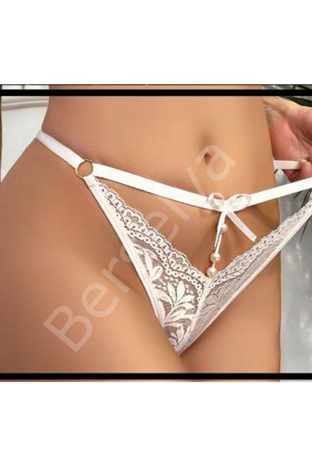 Kadın Fantezi İç Giyim Tanga Külot Perfect Fall D250 Beyaz