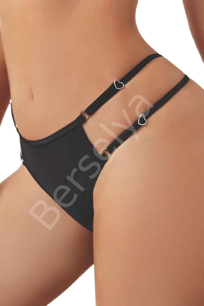 Kadın Fantezi İç Giyim Tanga Külot Perfect Fall D253 Siyah
