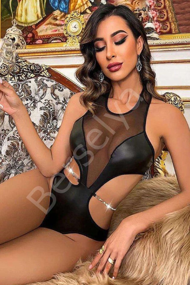 Kadın Babydoll Fantezi Harness Erotik  Kıyafet 2041 Siyah