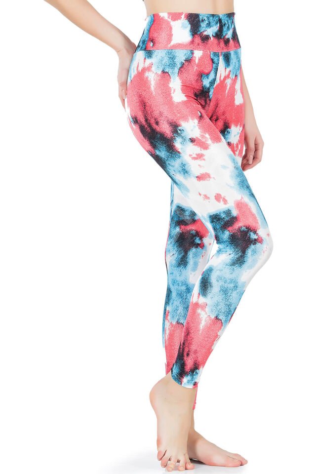 Desenli Yüksek Bel Kadın Tayt 0606