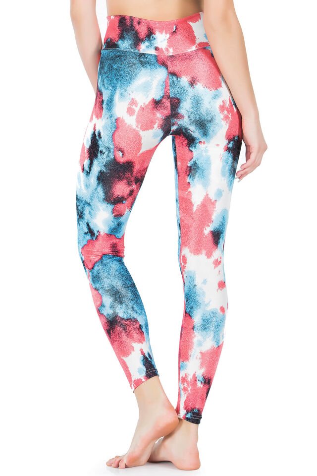 Desenli Yüksek Bel Kadın Tayt 0606