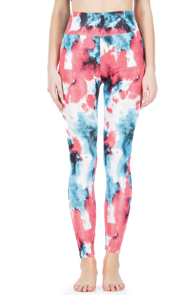 Desenli Yüksek Bel Kadın Tayt 0606