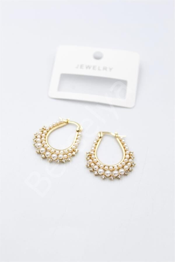 İncili Küpe - Altın