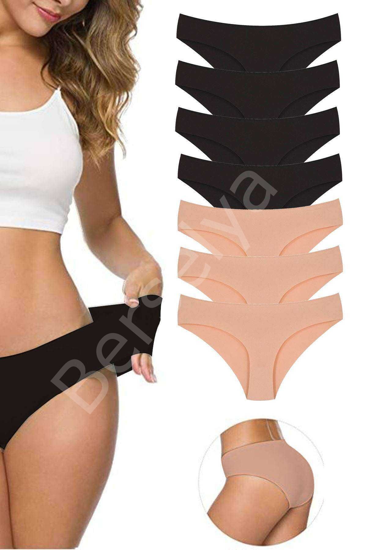 7 Adet Kadın Dikişsiz Lazer Kesim Esnek İz yapmayan Külot S2 L-XL