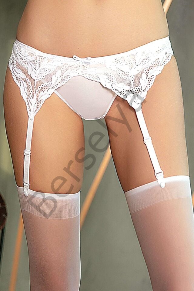 Dantelli Jartiyer String Ve Çorap 3'lü Takım