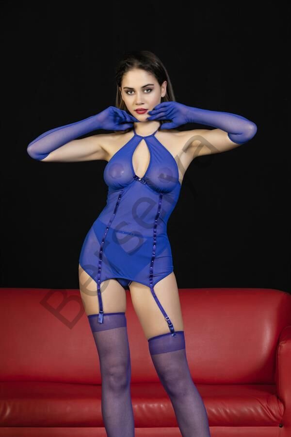 Fantezi Babydoll Takım Saks (brf6282)