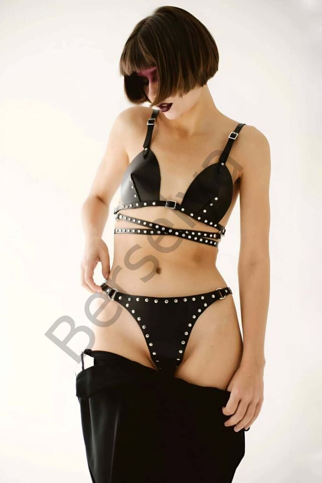Seksi Deri Göğüs Ve Külot Harness - Brf849