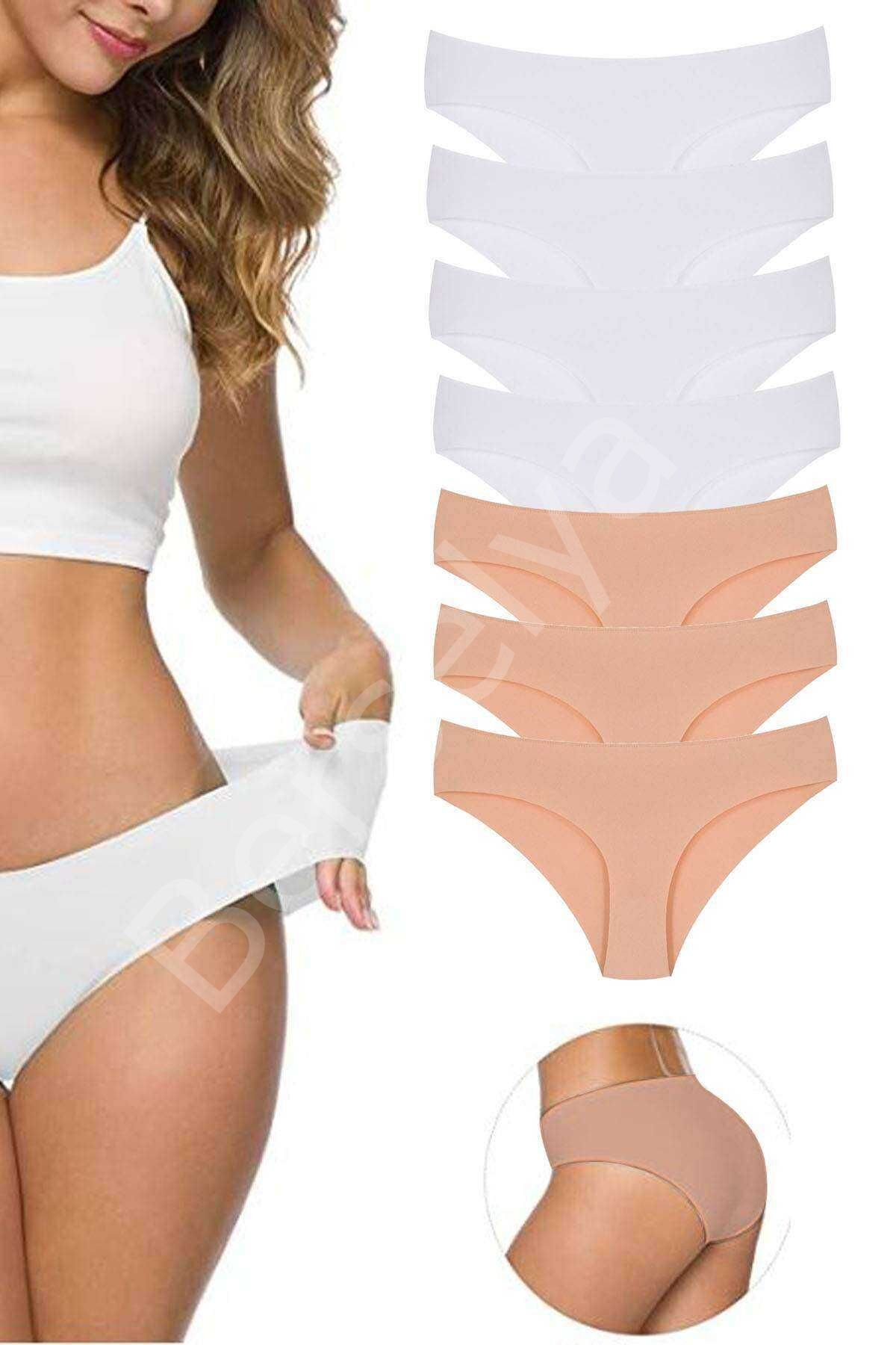 7 Adet Kadın Dikişsiz Lazer Kesim Esnek İz yapmayan Külot S3 L-XL